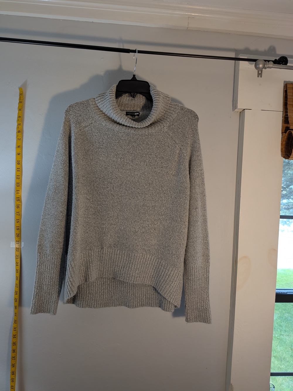 Womens Light Gray Cowl Neck Sweater